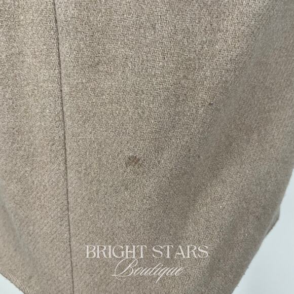 Rare Vintage Wool Coat Jacket ASO Buffy Summers BtVS Womens Tan Gray Belt - Picture 15 of 15